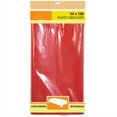 EcoQuality 54" x 108" Red Rectangle Table Cloth - Durable Tablecloth - Table Cover for Dining, Buffet Parties and Camping (15)