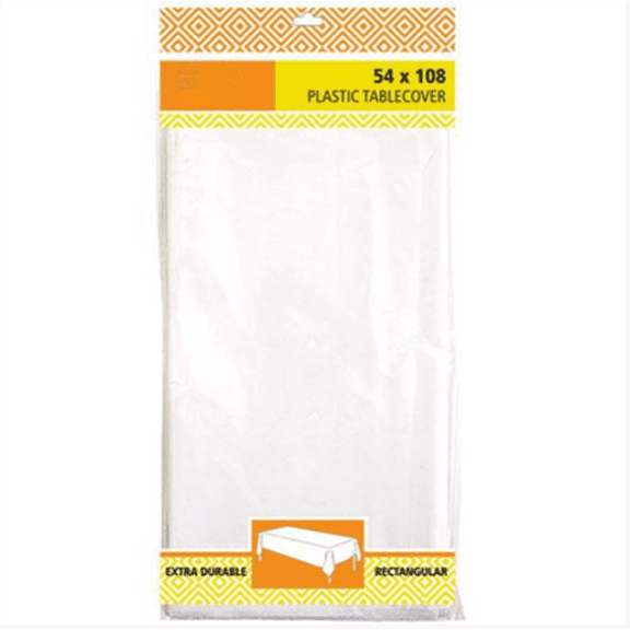 EcoQuality 54" x 108" White Lace Rectangle Table Cloth - Durable Tablecloth - Table Cover for Dining, Buffet Parties and Camping (1)