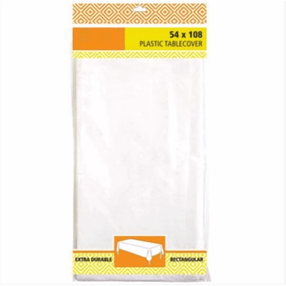 EcoQuality 54" x 108" White Lace Rectangle Table Cloth - Durable Tablecloth - Table Cover for Dining, Buffet Parties and Camping (25)