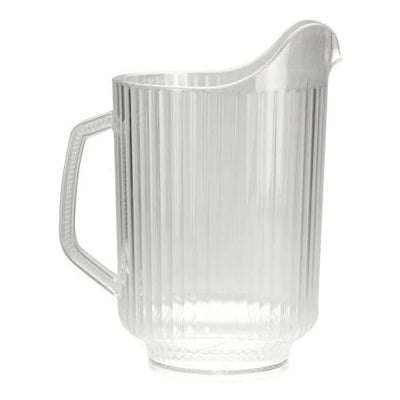 EcoQuality 58oz Clear Ridged Pitcher - Durable Plastic Pitcher - Cold Pitchers for Cocktails, Home, Office, Events, Wedding, Parties (12)