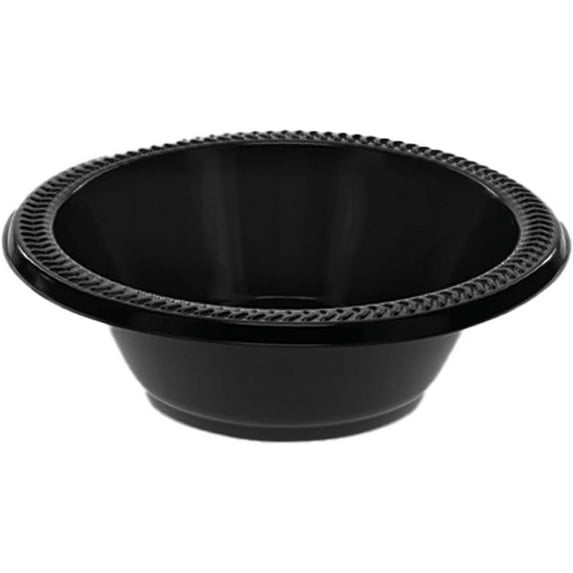 EcoQuality 5oz Black Plastic Bowls - Disposable Plastic Dessert Bowls, Ice Cream Bowl, Sundae Bowl, Heavy Duty Plastic Soup Bowls for Baby Showers, Weddings, Birthday Party, Receptions (300)