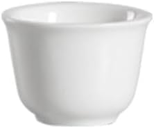 EcoQuality 5oz Bone White Porcelain Cup - Microwave, Oven, Dishwasher Safe - Round Handleless Cup for Tea, Espresso, Beverage - For Restaurants, Catering, Cafes, Dining (12)