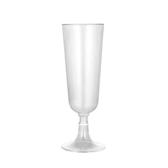 EcoQuality 5oz Champagne Flute Stemware - Disposable Plastic Cups - Eco-friendly Cold Cups for Cocktails, Home, Office, Events, Wedding, Parties (20)