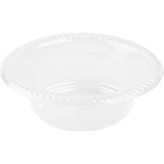 EcoQuality 5oz Clear Plastic Bowls - Disposable Plastic Dessert Bowls, Ice Cream Bowl, Sundae Bowl, Heavy Duty Plastic Soup Bowls for Baby Showers, Weddings, Birthday Party, Receptions (80)