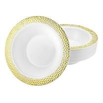 EcoQuality 5oz Gold Bowl – Disposable, Durable, and Elegant Serveware, Reusable Plastic Serving Bowl for Salads, Desserts & Snacks – Tableware Weddings, Parties, Catering (120)