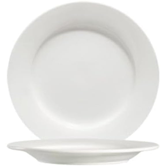 EcoQuality 6.25 Inch Bone White Porcelain Plate - Appetizers, Salad, Side Dishes, Dessert Rolled Edge Plate - For Restaurants, Hotels, Banquets, Cafe, Caterings, Dining (12)