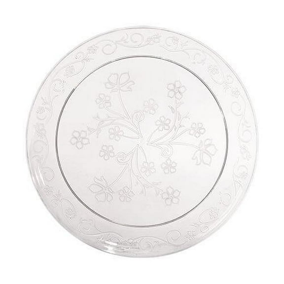 EcoQuality 6.25" Inch D' Vine Clear Plastic Serving Plates, China Like Party Plates, Heavy Duty Dinner Serving Plate, Platter, Weddings, Baby Showers, Catering, Non Toxic (20)