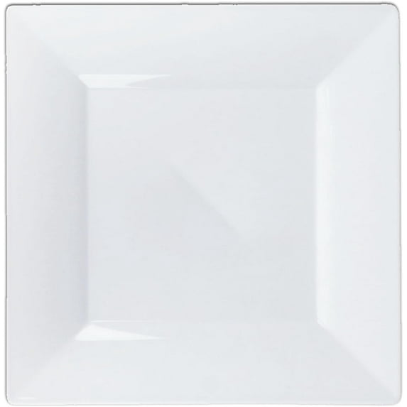 EcoQuality 6.5" inch White Square Plastic Plates - Disposable China Like Party Plates, Heavy Duty Dinner Plates, Salad Plate, Dinners, Dessert, Wedding, Serveware, Catering (110)