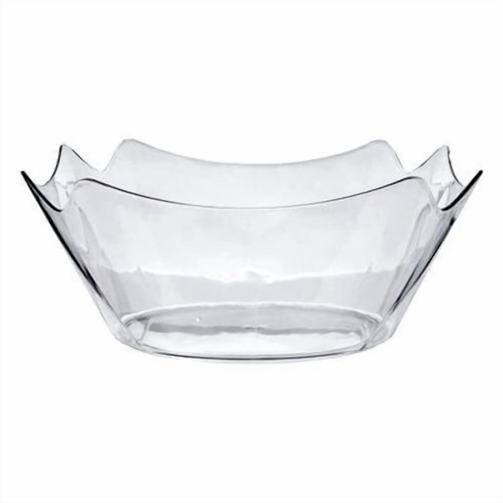 EcoQuality 6" Flower Clear Bowl - Disposable Plastic Soup Bowls, Heavy Duty Plastic Salad Bowls, Dessert Bowl for Baby Showers, Weddings, Birthday Party (6)