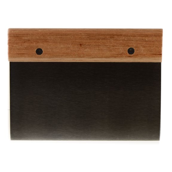 EcoQuality 6 Inch Stainless Steel Dough Scraper, Brown Wooden Handle, Bench Scraper Cutter, (24)