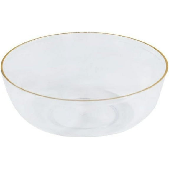 EcoQuality 6 oz Clear Plastic Round Bowls - Disposable Plastic Dessert Bowls, Ice Cream Bowl, Sundae Bowl, Heavy Duty Plastic Soup Bowls for Baby Showers, Weddings, Birthday Party, Receptions (10)