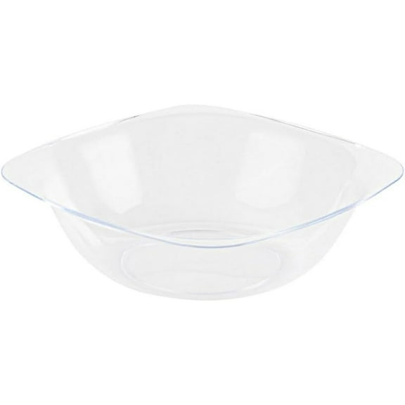 EcoQuality 6 oz Clear Plastic Square Bowls - Disposable Plastic Dessert Bowls, Ice Cream Bowl, Sundae Bowl, Heavy Duty Plastic Soup Bowls for Baby Showers, Weddings, Birthday Party, Receptions (20)