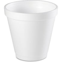 EcoQuality 6 oz White Insulated Foam Drinking Cup Single Use Disposable for Drinks Water Coffee Tea Soda Juice (100)