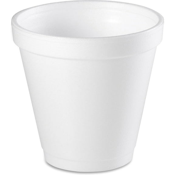 EcoQuality 6 oz White Insulated Foam Drinking Cup Single Use Disposable for Drinks Water Coffee Tea Soda Juice (100)