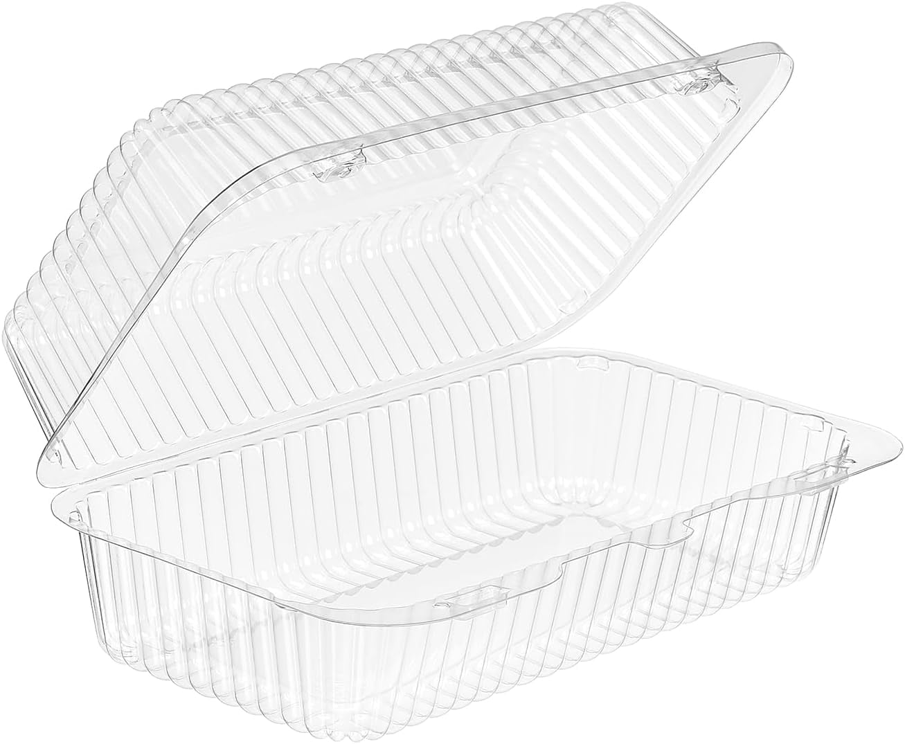 HINGED CONTAINER PLASTIC 60-OZ CLEAR MULTIPLE USE