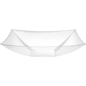 EcoQuality 64 oz Clear Rectangular Plates – Elegant Disposable & Reusable Plastic Plate for Appetizers, Desserts & Snacks – Sturdy, Tableware for Weddings, Parties, Catering & Events (1)