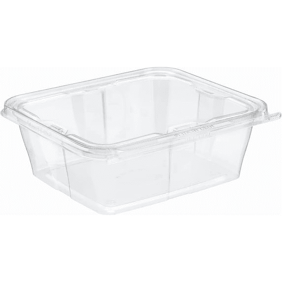 EcoQuality 64oz Clear Hinged Tamper Evident Container (50 Pack)