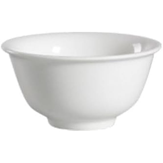 EcoQuality 6oz Bone White Porcelain Rice Bowl - Round Bowl for Rice, Sides, Soups, Small Portions - For Restaurant, Catering Services, Buffets, Hotels, Home Dining (12)