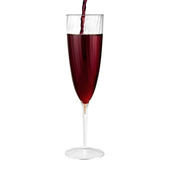 EcoQuality 6oz Clear ​Champagne Flute - Disposable Clear Plastic Cups - Eco-friendly Cold Cups for Home, Office, Events, Wedding, Parties (40)