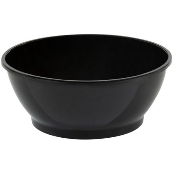 EcoQuality 6oz Disposable Black Plastic Bowls - Plastic Dessert Bowls, Dip Bowls, Ice Cream, Sundae, Heavy Duty Plastic Soup Bowls for Baby Showers, Weddings, Birthday Party, Receptions (600)