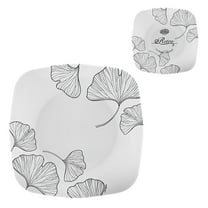 EcoQuality 7.25" inch Disposable Square Retro Black Plastic Serving Plates, China Like Party Plates, Heavy Duty Dinner Serving Plate, Platter, Weddings, Baby Showers, Catering, Non Toxic (10)