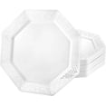 thumbnail image 1 of EcoQuality 7.5 Inches Pearl Octagonal Plastic Salad Plate – Elegant Disposable Dinnerware for Weddings, Parties, and Events – Durable, Stylish, and Reusable Tableware (120), 1 of 3