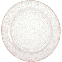 EcoQuality 7.5 Inches Rose Gold Plastic Round Salad Plates with Glitter Design – Elegant Disposable Plates for Parties, Weddings, Events - Durable, Stylish, Reusable Tableware (10)