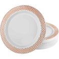 thumbnail image 1 of EcoQuality 7.5 inch Rose Gold Plastic Round Salad Plate Pebble Design – Elegant Disposable Dinnerware for Weddings, Parties, and Events – Durable, Stylish, Reusable Tableware (10), 1 of 2
