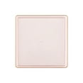thumbnail image 1 of EcoQuality 7.75" inch Disposable Square Translucent Pink Plastic Plates with Gold Rim, China Like Party Plates, Heavy Duty Dessert Plate, Salads, Weddings, Baby Showers, Catering, Non Toxic (60), 1 of 3