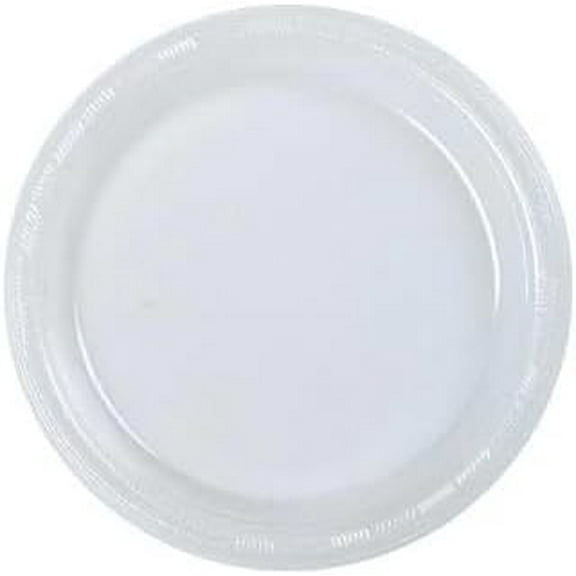 EcoQuality 7 inch Clear Round Plastic Salad Plate – Disposable Plate for Appetizers, Salads, Desserts, Parties, Catering, Weddings, Buffets, Everyday Use, Elegant Tableware for Events (600)
