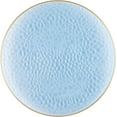 thumbnail image 1 of EcoQuality 7" inch Round Hammered Translucent Blue Plastic Plates with Gold Rim - China Like Party Plates, Heavy Duty Large Disposable Dinner Charger Salad Plate Weddings, Serveware (10 Pack), 1 of 3