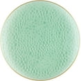 thumbnail image 1 of EcoQuality 7" inch Round Hammered Translucent Green Plastic Plates with Gold Rim - China Like Party Plates, Heavy Duty Large Disposable Dinner Charger Salad Plate Weddings, Serveware (70 Pack), 1 of 3