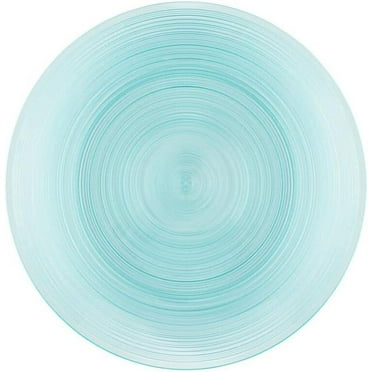 EcoQuality 7" inch Round Translucent Aqua Blue Plastic Plates Crystal Like Design, China Like Party Plates, Heavy Duty Large Disposable Dinner Charger Salad Plate Weddings,Serveware,Tableware (10)