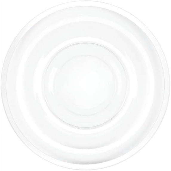 EcoQuality 7" inch Salad Plates, 10" inch Dinner Plates, 13" inch Charger Combo Round Clear Plastic Plates with White Rim - Disposable, Heavy Duty, Elegant, Durable, Versatile Plates (24)