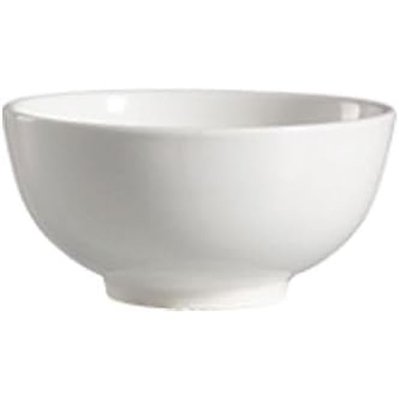 EcoQuality 7oz Bone White Porcelain Rice Bowl - Round Bowl for Rice, Sides, Soups, and Small Portions - For Restaurant, Catering Services, Buffets, Hotels, and Home Dining (12)