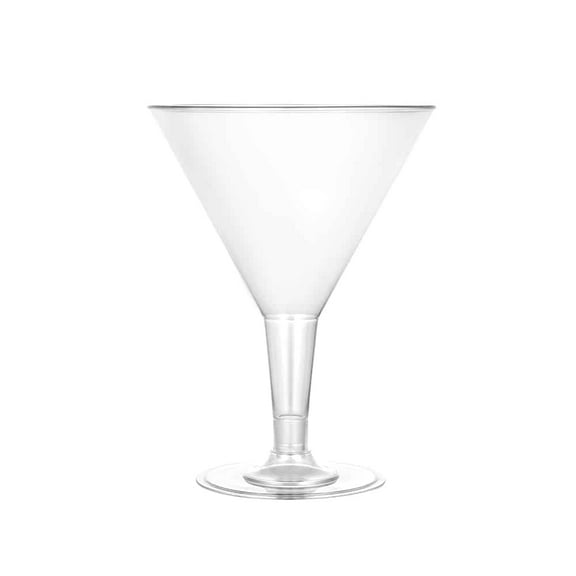 EcoQuality 7oz Martini Stemware - Disposable Plastic Cups - Eco-friendly Cold Cups for Cocktails, Home, Office, Events, Wedding, Parties (100)