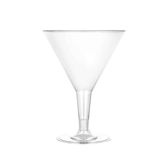 EcoQuality 7oz Martini Stemware - Disposable Plastic Cups - Eco-friendly Cold Cups for Cocktails, Home, Office, Events, Wedding, Parties (60)