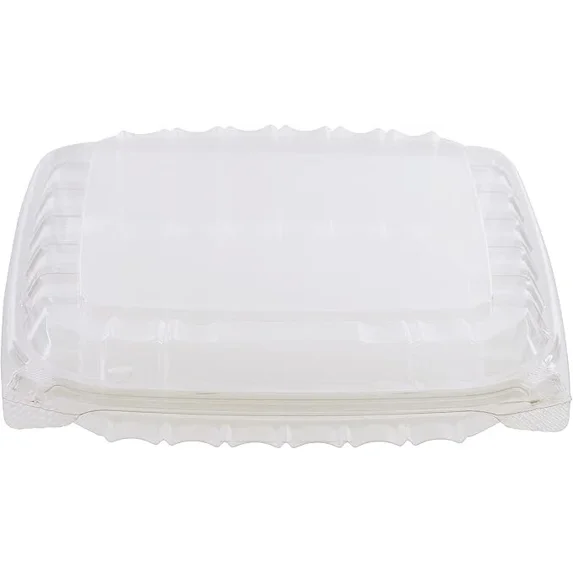 EcoQuality 8.25X8.75X3.5 Clear Plastic Hinged Container Tamper Resistant Multiple Use Food Storage Container SLP70 (160)