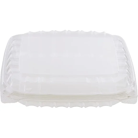 EcoQuality 8.25X8.75X3.5 Clear Plastic Hinged Container Tamper Resistant Multiple Use Food Storage Container SLP70 (80)