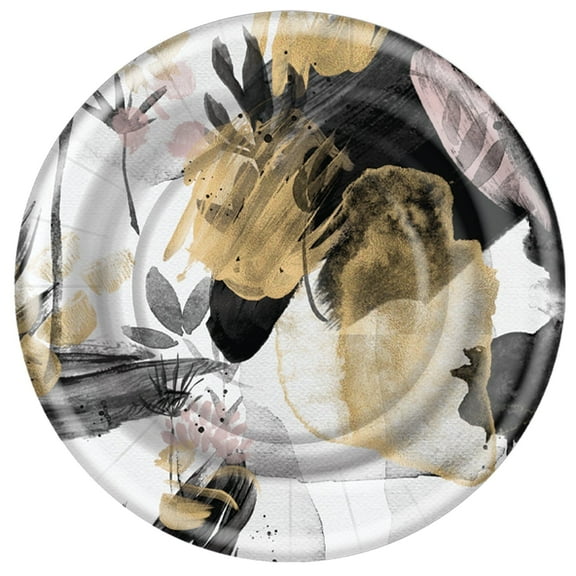 EcoQuality 8.5" Inch Disposable Dusty Pink Round Paper Serving Plates, China Like Party Plates, Heavy Duty Dinner Serving Plate, Platter, Weddings, Baby Showers, Catering, Non Toxic (18)