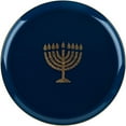 thumbnail image 1 of EcoQuality 8.6"inch Round Plastic Plates Blue Hanukkah Salad Plates with Gold Glitter Stamp Chanukah Menorah Design Hanukkah Party Disposable Dessert China Like Heavy Duty Dinner Plate (80 Pack), 1 of 4
