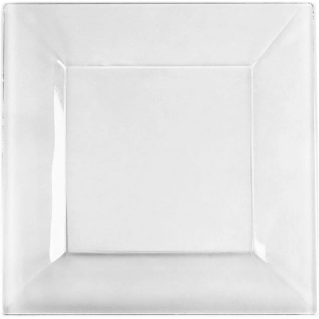 EcoQuality 8" inch Clear Square Plastic Plates Disposable China Like