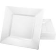 thumbnail image 1 of EcoQuality 8 inch White Pearl Square Salad Plate – Elegant Disposable Plastic Dinner Plate for Weddings, Parties, Catering, and Buffets Durable & Reusable Tableware Food-Safe BPA-Free Design (90), 1 of 3