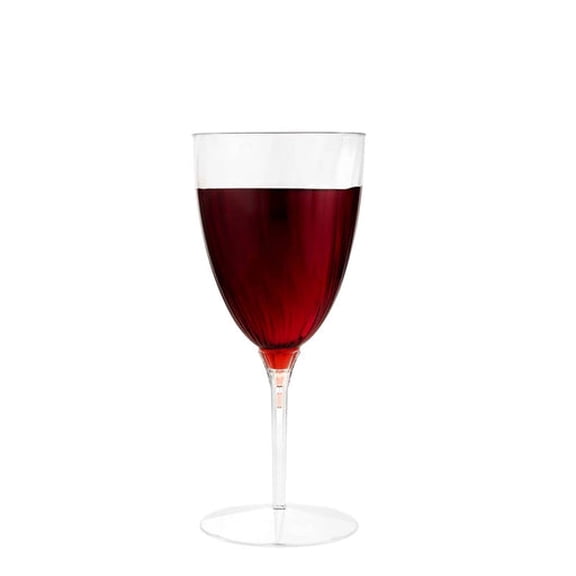 EcoQuality 8oz Clear Wine Goblet - Disposable Clear Plastic Cups - Eco-friendly Cold Cups for Home, Office, Events, Wedding, Parties (40)
