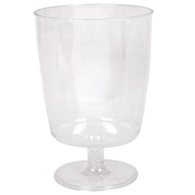 EcoQuality 8 oz Clear Plastic Wine Glasses, Disposable Footed Stemware for Cocktails and Parties, 10 Pcs