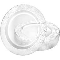 EcoQuality 9 Inch Clear Plastic Round Dinner Plate – Elegant Disposable Tableware for Weddings Parties and Events – Durable Stylish and Reusable Design – Perfect for Catering Buffets (10)