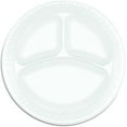 thumbnail image 1 of EcoQuality 9 inch 3 Compartment Disposable White Insulated Foam Heavy Duty Plates for Parties BBQs Catering Events Weddings Everyday Use Sturdy and Durable Design for Hot and Cold Foods (300), 1 of 2