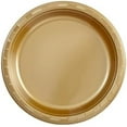 thumbnail image 1 of EcoQuality 9 inch Round Gold Plastic Dinner Plates – Heavy-Duty Disposable Party Plates for Birthdays, BBQs, Picnics & Events for Catering, Weddings, and Holiday Gatherings (10), 1 of 1