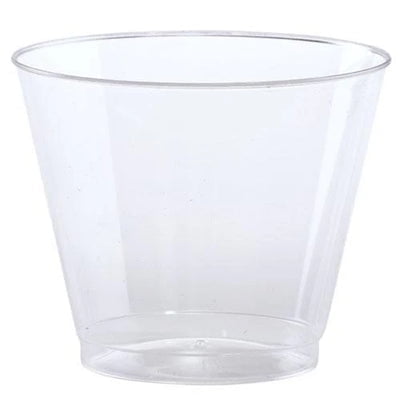 EcoQuality 9oz Clear Fashioned Tumbler Cup - Disposable Plastic Cups - Whiskey, Cocktails, and Beverages - Eco-friendly Hot Cups for Home, Office, Events, Wedding, Parties (80)