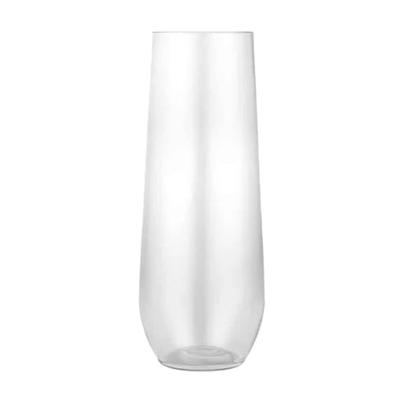 EcoQuality 9oz Clear Stemless Wine Cup - Disposable Clear Plastic Cups - Eco-friendly Cold Cups for Home, Office, Events, Wedding, Parties (36)